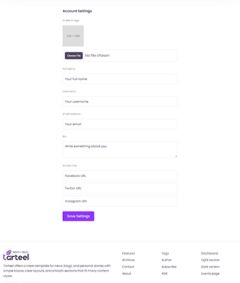 Settings Page